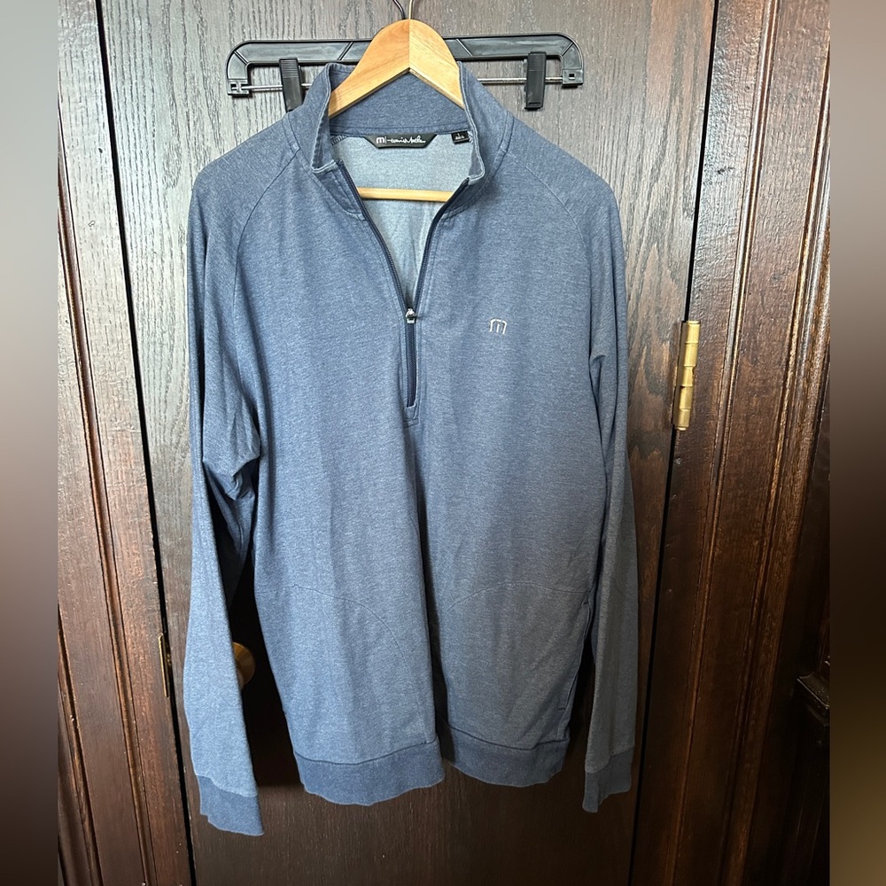 Travis Mathew Blue Zip Up Sweater